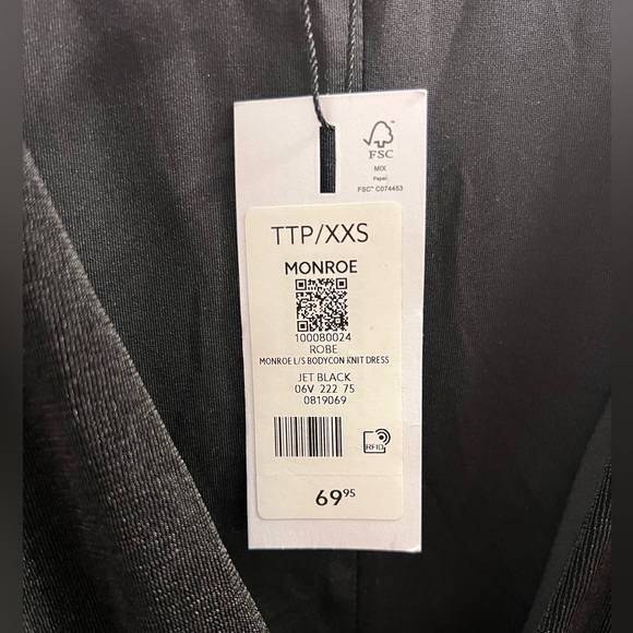 Monroe Long Sleeve Bodycon Dress XXS - Picture 3 of 3